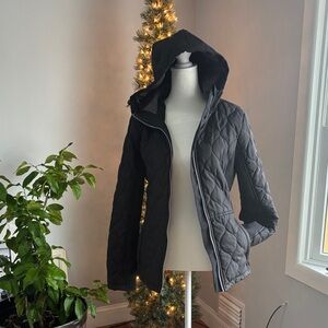 New sketchers Black Quilted Hooded Jacket NWOT